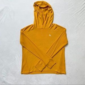 abercrombie kids Girls Yellow Hooded Tee Sz 13/14